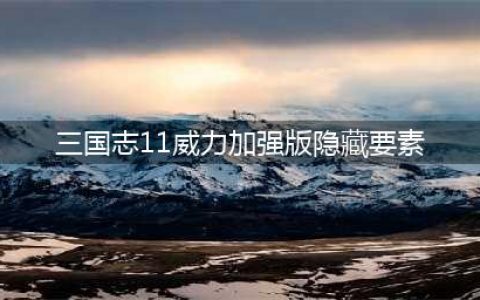 《三国志11威力加强版》隐藏要素全开方法讲解 隐藏要素怎么开启(三国志11威力加强版隐藏要素)