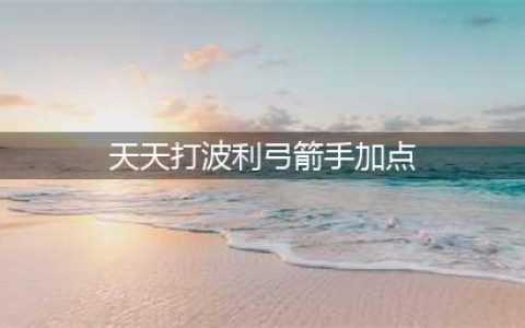 《天天打波利》职业加点技巧分享 职业培养方案(天天打波利弓箭手加点)