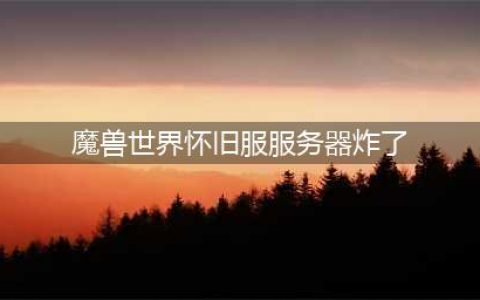 《魔兽世界怀旧服》世界服务器无法连接怎么办 世界服务器无法连接解决方案讲解(魔兽世界怀旧服服务器炸了)