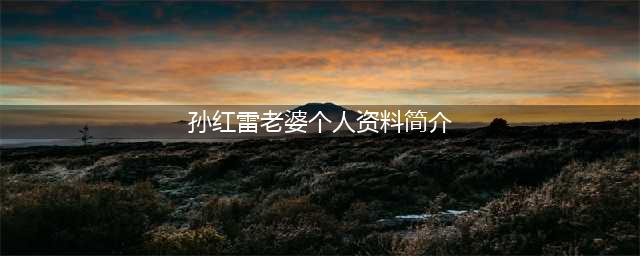 网曝孙红雷当爸 孙红雷老婆王骏迪个人资料背景照片(孙红雷老婆个人资料简介)