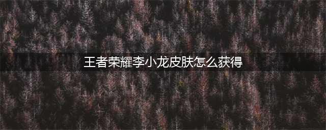 《王者荣耀》李小龙皮肤获取方法 李小龙皮肤如何获得(王者荣耀李小龙皮肤怎么获得)