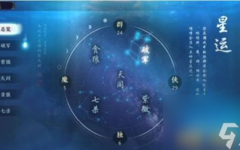 天涯明月刀星运系统介绍 天涯明月刀 星运有什么用