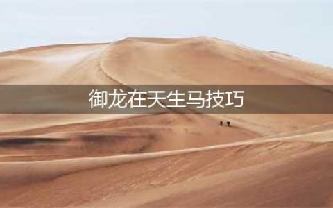 御龙在天练马最新教学 一天能练24匹(御龙在天生马技巧)