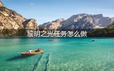 走上人生巅峰 《黎明之光》快速升级进阶攻略(黎明之光任务怎么做)