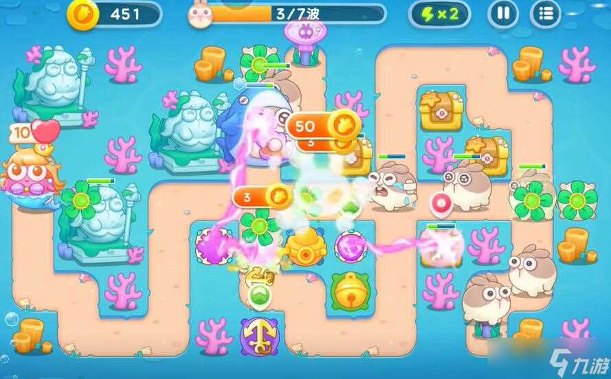 保卫萝卜4海的闺女46关攻略