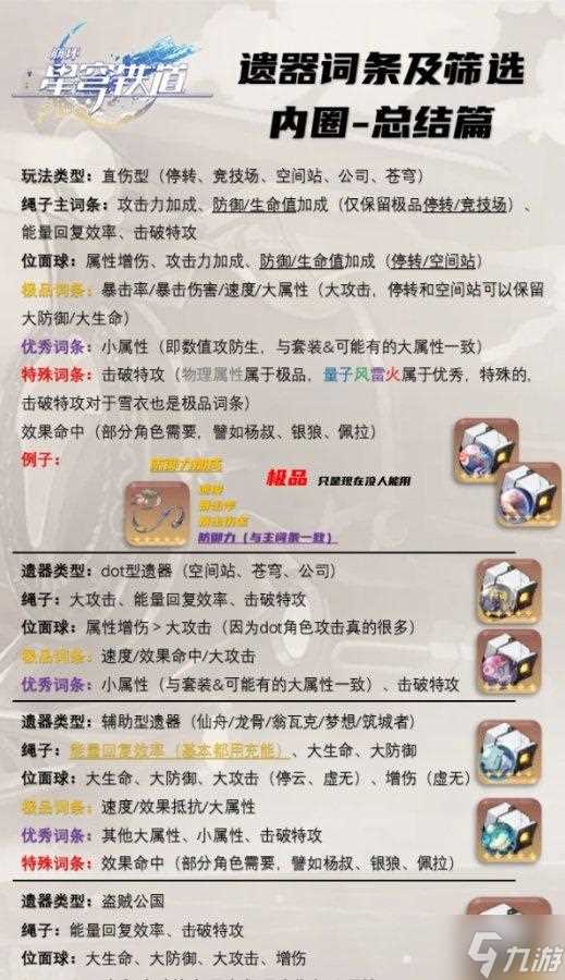 《崩坏星穹铁道》遗器词条筛选指南 遗器主副词条升级机制详解