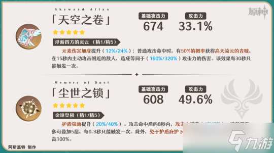 V4.4攻略·角色攻略 闲云·武器选择