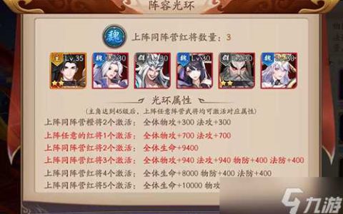 《放开那三国3》阵容光环是什么