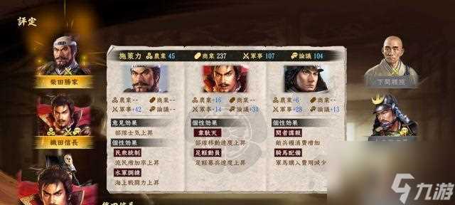 信长之野望新生武将排名大揭秘 以游戏为主