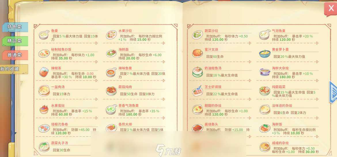 波西亚时光食谱配方大全