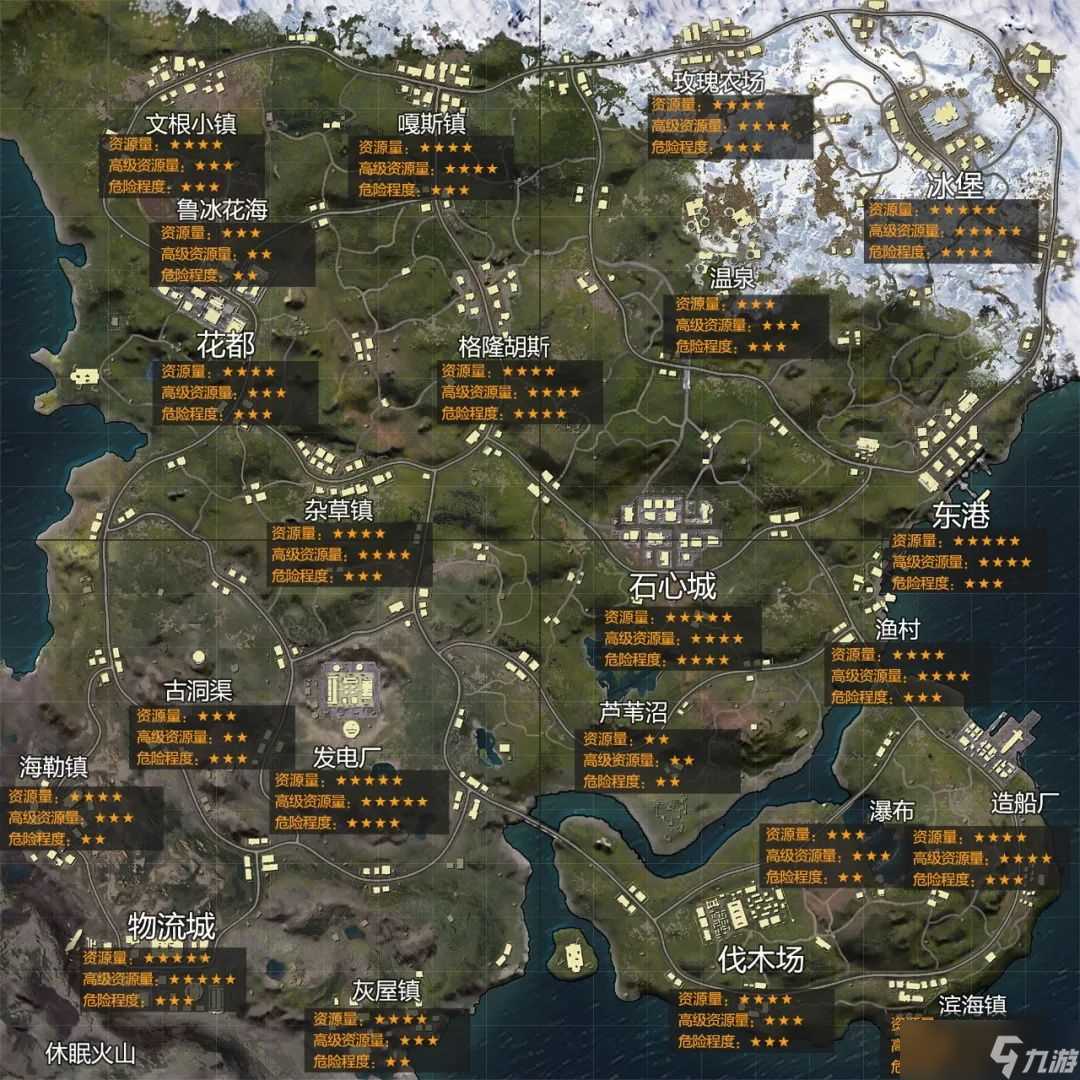 《和平精英》山谷地图资源分布详情