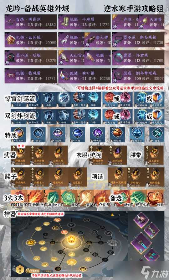 逆水寒手游龙吟职业攻略 开荒英雄外城职业搭配