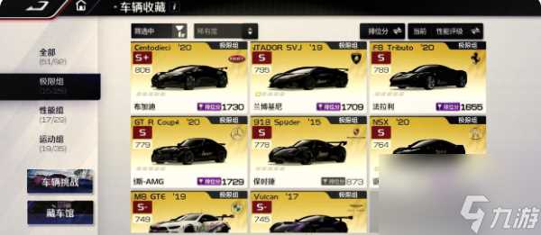 巅峰极速车辆排行