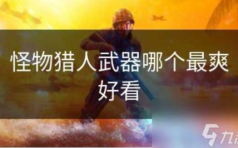 怪物猎人武器哪个最爽好看