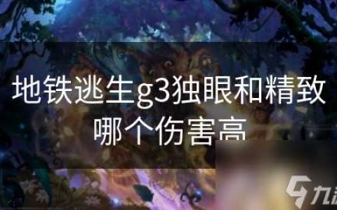 地铁逃生g3独眼和精致哪个伤害高