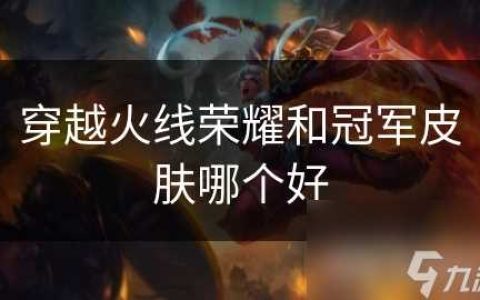 穿越火线荣耀和冠军皮肤哪个好