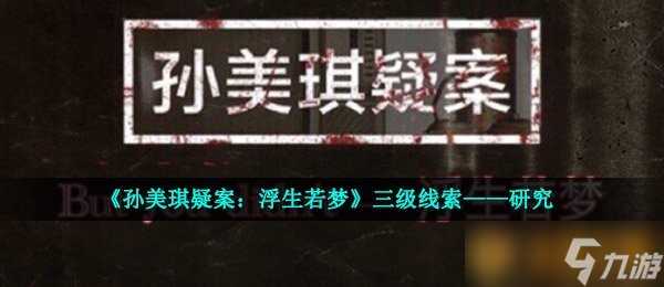 《孙美琪疑案 浮生若梦》三级线索——研究